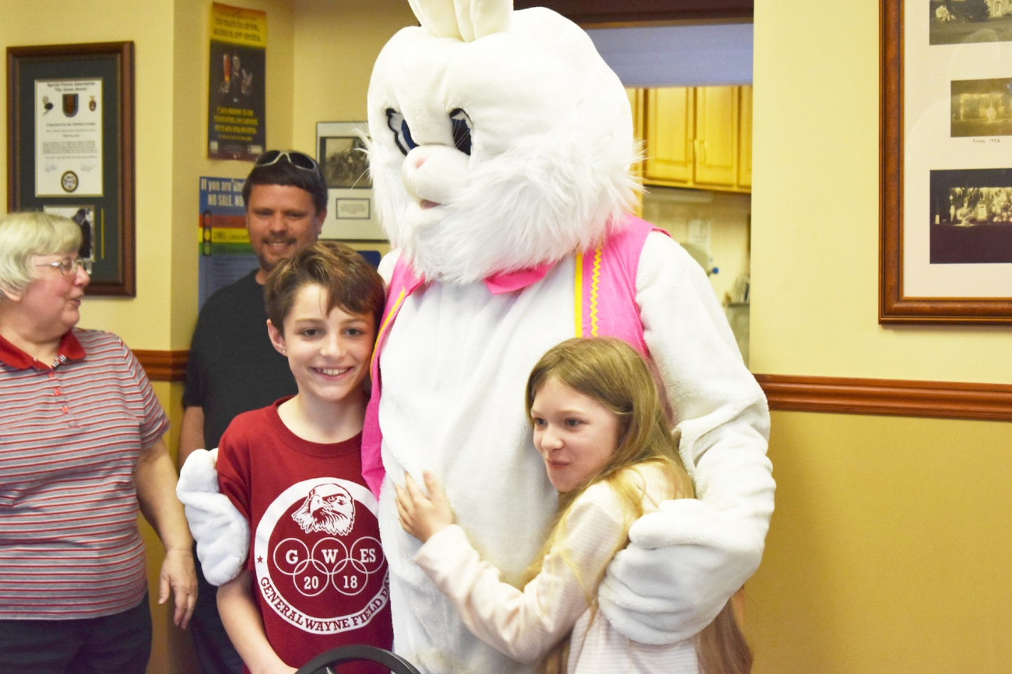 It's not hard for the Easter Bunny to make friends. 4/13/19.